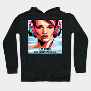 Synthwave Retrowave Girl In Headphones - IEM Radio Design Hoodie